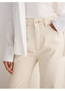 Reserved - Jeansy culotte z wysokim stanem - kremowy ze sklepu Reserved w kategorii Jeansy damskie - zdjęcie 174615851