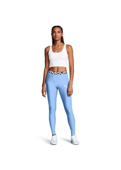 Damskie legginsy treningowe Under Armour Heatgear Rib Legging - niebieskie ze sklepu Sportstylestory.com w kategorii Spodnie damskie - zdjęcie 174616321