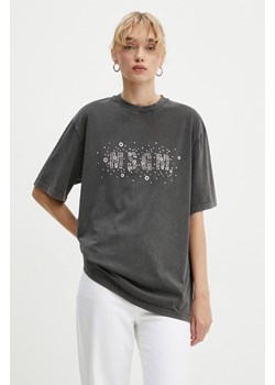 MSGM t-shirt bawełniany damski kolor szary 3741MDM119.247586 ze sklepu ANSWEAR.com w kategorii Bluzki damskie - zdjęcie 174618460