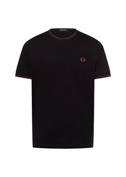 Fred Perry T-shirt męski Mężczyźni Bawełna czarny jednolity ze sklepu vangraaf w kategorii T-shirty męskie - zdjęcie 174619300