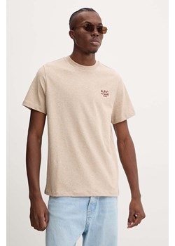 A.P.C. t-shirt bawełniany standard rue madame GOTS kolor beżowy z aplikacją COHBU.M26388 ze sklepu ANSWEAR.com w kategorii T-shirty męskie - zdjęcie 174620353