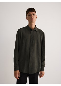 Reserved - Koszula regular fit z modalu - ciemnozielony ze sklepu Reserved w kategorii Koszule męskie - zdjęcie 174620464