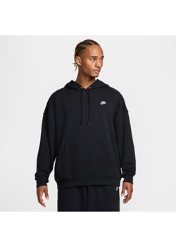 Męska bluza z kapturem z dzianiny dresowej o kroju oversize Nike Club Fleece - Czerń ze sklepu Nike poland w kategorii Bluzy męskie - zdjęcie 174621341