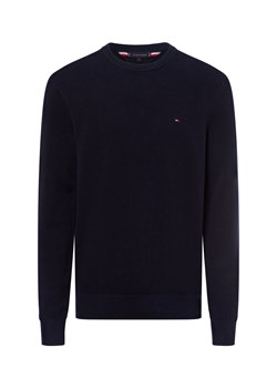 Tommy Hilfiger Męski sweter Mężczyźni Bawełna granatowy jednolity ze sklepu vangraaf w kategorii Swetry męskie - zdjęcie 174622672