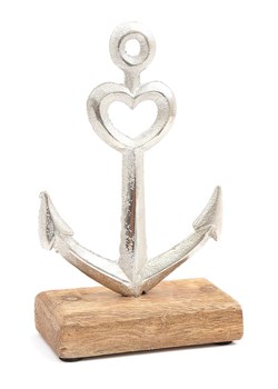 SiL Interiors Figurka dekoracyjna &quot;Anchor&quot; w kolorze srebrno-jasnobrązowym - 10 x 17 cm ze sklepu Limango Polska w kategorii Dekoracje - zdjęcie 174625193