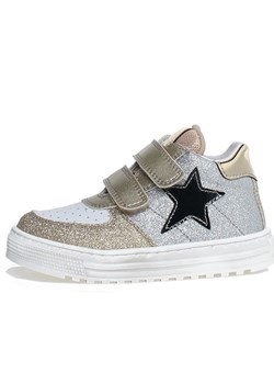 Naturino Skórzane sneakersy &quot;Hess&quot; w kolorze złoto-srebrnym ze sklepu Limango Polska w kategorii Buty sportowe dziecięce - zdjęcie 174625390
