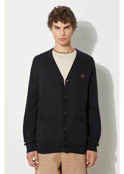 Fred Perry kardigan wełniany kolor granatowy K9551.795 ze sklepu PRM w kategorii Swetry męskie - zdjęcie 174626764