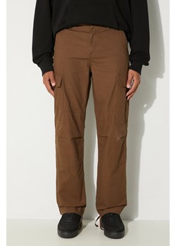 Carhartt WIP spodnie bawełniane Regular Cargo Pant kolor brązowy proste I032467.2Y02 ze sklepu PRM w kategorii Spodnie męskie - zdjęcie 174626930