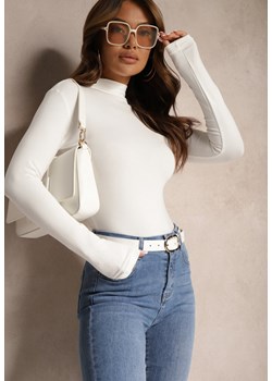 Biała Dopasowana Bluzka z Półgolfem Leriyana ze sklepu Renee odzież w kategorii Bluzki damskie - zdjęcie 174630092