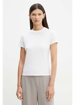 Theory t-shirt bawełniany kolor biały L1024521 ze sklepu ANSWEAR.com w kategorii Bluzki damskie - zdjęcie 174633540
