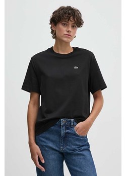 Lacoste t-shirt bawełniany damski kolor czarny TF7215 ze sklepu ANSWEAR.com w kategorii Bluzki damskie - zdjęcie 174633583