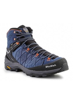 Buty Salewa Ms Alp Trainer 2 Mid Gtx 61382-8675 niebieskie ze sklepu ButyModne.pl w kategorii Buty trekkingowe męskie - zdjęcie 174639232