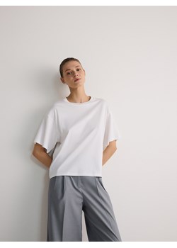 Reserved - T-shirt oversize - biały ze sklepu Reserved w kategorii Bluzki damskie - zdjęcie 174641483