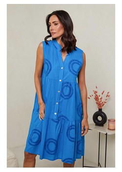 Le Monde du Lin Lniana sukienka w kolorze niebieskim ze sklepu Limango Polska w kategorii Sukienki - zdjęcie 174644370