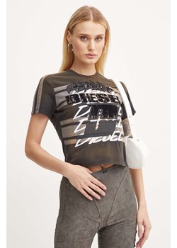 Diesel t-shirt bawełniany T-UNCUTIE-STRIPE damski  A14282.0NMAU ze sklepu ANSWEAR.com w kategorii Bluzki damskie - zdjęcie 174647621