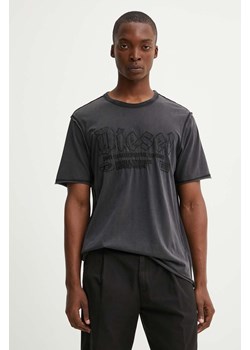 Diesel t-shirt bawełniany T-RAWJUST męski kolor szary z aplikacją A14016.0KMAH ze sklepu ANSWEAR.com w kategorii T-shirty męskie - zdjęcie 174647721