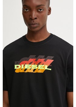 Diesel t-shirt bawełniany T-ADJUST-K5 męski kolor czarny z nadrukiem A14824.0GRAI ze sklepu ANSWEAR.com w kategorii T-shirty męskie - zdjęcie 174647741