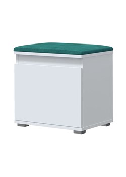 Minimalistyczna szafka na buty z siedziskiem biały + zielony - Venix 5X ze sklepu Edinos.pl w kategorii Zestawy mebli do przedpokoju - zdjęcie 174648263