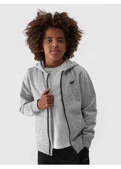 Chłopięca bluza dresowa rozpinana z kapturem 4F 4FJWMM00TSWSM1295 - szara ze sklepu Sportstylestory.com w kategorii Bluzy chłopięce - zdjęcie 174652344