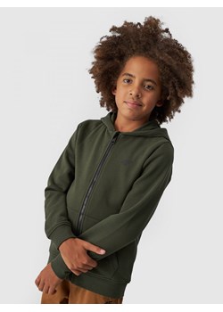 Chłopięca bluza dresowa rozpinana z kapturem 4F 4FJWMM00TSWSM1295 - khaki ze sklepu Sportstylestory.com w kategorii Bluzy chłopięce - zdjęcie 174652361
