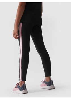 Dziewczęce legginsy basic 4F 4FJWAW24TTIGF170 - grafitowe ze sklepu Sportstylestory.com w kategorii Spodnie dziewczęce - zdjęcie 174652972