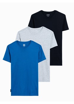 Zestaw koszulek bawełnianych BASIC 3-pak - mix V21 Z30 ze sklepu ombre w kategorii T-shirty męskie - zdjęcie 174654620