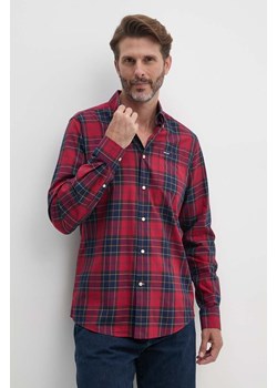 Barbour koszula bawełniana męska kolor czerwony slim z kołnierzykiem button-down ze sklepu ANSWEAR.com w kategorii Koszule męskie - zdjęcie 174654921