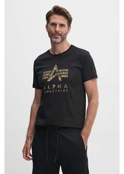 Alpha Industries t-shirt bawełniany męski kolor czarny z nadrukiem 146506 ze sklepu ANSWEAR.com w kategorii T-shirty męskie - zdjęcie 174655104