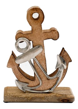 SiL Interiors Figurka dekoracyjna &quot;Anchor&quot; w kolorze srebrno-jasnobrązowym - 14 x 21 cm ze sklepu Limango Polska w kategorii Dekoracje - zdjęcie 174656171
