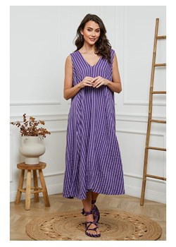 La Compagnie Du Lin Lniana sukienka w kolorze fioletowym ze sklepu Limango Polska w kategorii Sukienki - zdjęcie 174656560