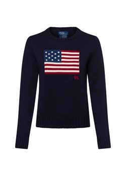 Polo Ralph Lauren Sweter damski z dzianiny Kobiety Bawełna granatowy jednolity ze sklepu vangraaf w kategorii Swetry damskie - zdjęcie 174657024