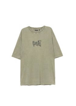 Cropp - T-shirt z postrzępionymi brzegami - zielony ze sklepu Cropp w kategorii T-shirty męskie - zdjęcie 174657541