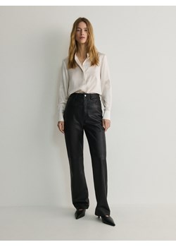Reserved - Skórzane spodnie - czarny ze sklepu Reserved w kategorii Spodnie damskie - zdjęcie 174661652