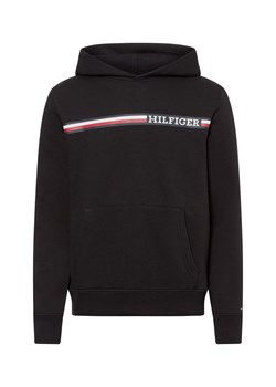 Tommy Hilfiger Męski sweter z kapturem Mężczyźni Bawełna czarny nadruk ze sklepu vangraaf w kategorii Bluzy męskie - zdjęcie 174667983