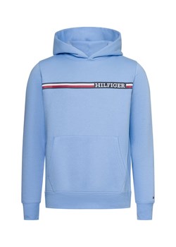 Tommy Hilfiger Męski sweter z kapturem Mężczyźni Bawełna jasnoniebieski nadruk ze sklepu vangraaf w kategorii Bluzy męskie - zdjęcie 174667984