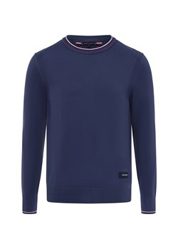 Tommy Hilfiger Męski sweter z dzianiny Mężczyźni Bawełna niebieski jednolity ze sklepu vangraaf w kategorii Swetry męskie - zdjęcie 174670492