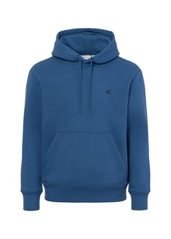 Calvin Klein Jeans Męski sweter z kapturem Mężczyźni Bawełna niebieski jednolity ze sklepu vangraaf w kategorii Bluzy męskie - zdjęcie 174670502