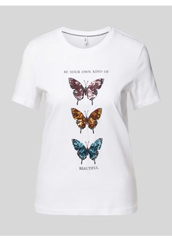 T-shirt z nadrukiem ze sloganem ze sklepu Peek&Cloppenburg  w kategorii Bluzki damskie - zdjęcie 174671124