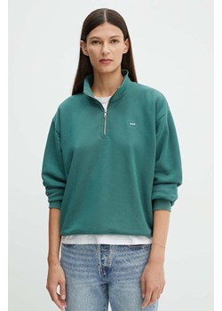 Levi's bluza damska kolor zielony gładka ze sklepu PRM w kategorii Bluzy damskie - zdjęcie 174671213