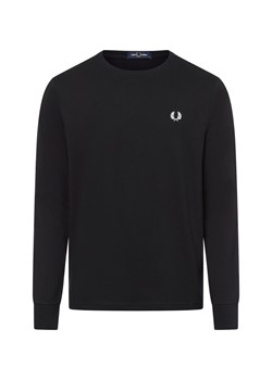 Fred Perry Męska koszula z długim rękawem Mężczyźni Bawełna czarny jednolity ze sklepu vangraaf w kategorii T-shirty męskie - zdjęcie 174672290