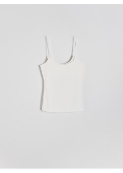 Reserved - Top na ramiączkach - złamana biel ze sklepu Reserved w kategorii Bluzki damskie - zdjęcie 174679390