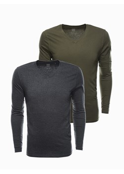 Zestaw longsleeve męski V-NECK - mix 2-pak V9 Z41 ze sklepu ombre w kategorii T-shirty męskie - zdjęcie 174684952