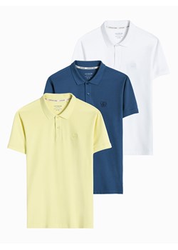 Zestaw koszulek męskich polo z dzianiny pique 3-pak - mix V16 Z28 ze sklepu ombre w kategorii T-shirty męskie - zdjęcie 174684963