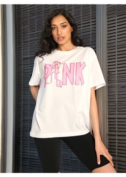 Sinsay - Koszulka Różowa Pantera - biały ze sklepu Sinsay w kategorii Bluzki damskie - zdjęcie 174685454