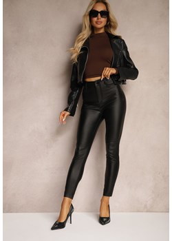 Czarne Spodnie Skinny z Imitacji Skóry Rililia ze sklepu Renee odzież w kategorii Spodnie damskie - zdjęcie 174686412
