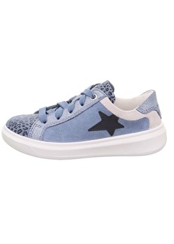 superfit Skórzane sneakersy &quot;Cosmo&quot; w kolorze niebiesko-białym ze sklepu Limango Polska w kategorii Buty sportowe dziecięce - zdjęcie 174686792