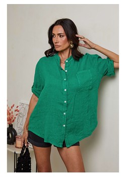Le Monde du Lin Lniana koszula w kolorze zielonym ze sklepu Limango Polska w kategorii Koszule damskie - zdjęcie 174686802