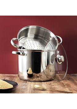 COOK CONCEPT Parowar w kolorze srebrnym z pokrywką - Ø 25,5 cm ze sklepu Limango Polska w kategorii Garnki - zdjęcie 174687724
