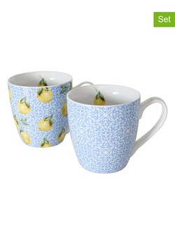 Boltze Kubki jumbo (2 szt.) &quot;Capri&quot; w kolorze niebiesko-żółtym - 480 ml ze sklepu Limango Polska w kategorii Kubki - zdjęcie 174688674