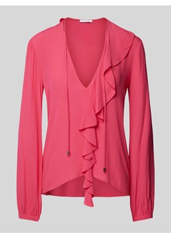 Bluzka z wiązaniem pod szyją z wiskozy z falbaną ze sklepu Peek&Cloppenburg  w kategorii Bluzki damskie - zdjęcie 174689240